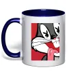 Чашка с цветной ручкой Bugs Bunny play boy Глубокий темно-синий Чашка с цветной ручкой Bugs Bunny play boy Глубокий темно-синий фото