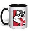 Чашка с цветной ручкой Bugs Bunny play boy Черный Чашка с цветной ручкой Bugs Bunny play boy Черный фото