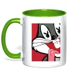 Чашка с цветной ручкой Bugs Bunny play boy Зеленый Чашка с цветной ручкой Bugs Bunny play boy Зеленый фото