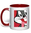 Чашка с цветной ручкой Bugs Bunny play boy Красный Чашка с цветной ручкой Bugs Bunny play boy Красный фото
