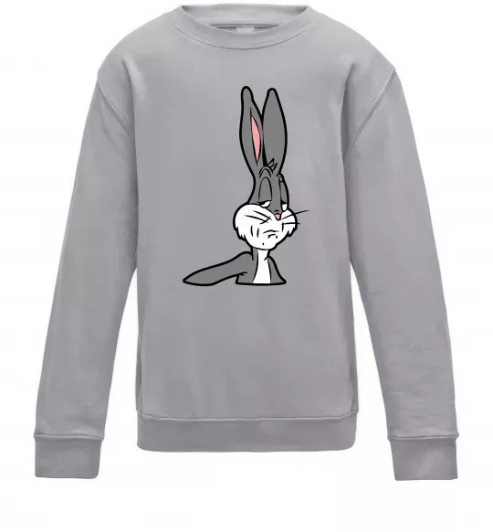Детский Свитшот Bugs Bunny meme Серый меланж фото