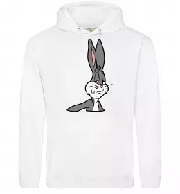 Мужская толстовка (худи) Bugs Bunny meme Белый фото