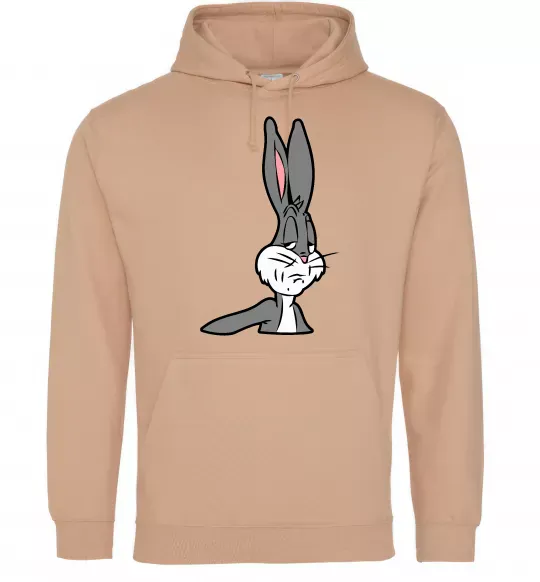Мужская толстовка (худи) Bugs Bunny meme Песочный фото