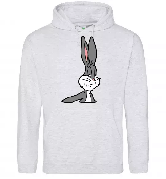 Женская толстовка (худи) Bugs Bunny meme Серый меланж фото
