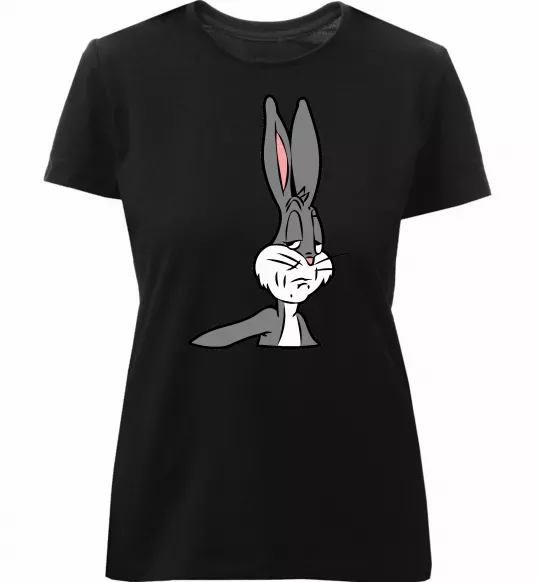 Женская премиум футболка Bugs Bunny meme Черный фото