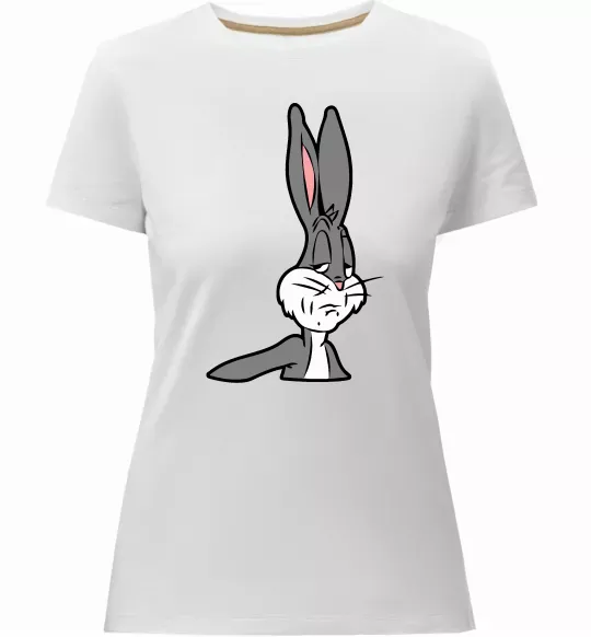 Женская премиум футболка Bugs Bunny meme Белый фото