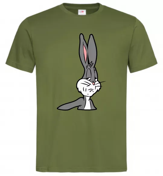 Мужская футболка Bugs Bunny meme Оливковый фото