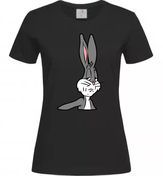 Женская футболка Bugs Bunny meme Черный фото