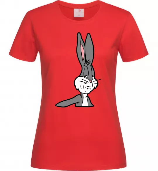 Женская футболка Bugs Bunny meme Красный фото