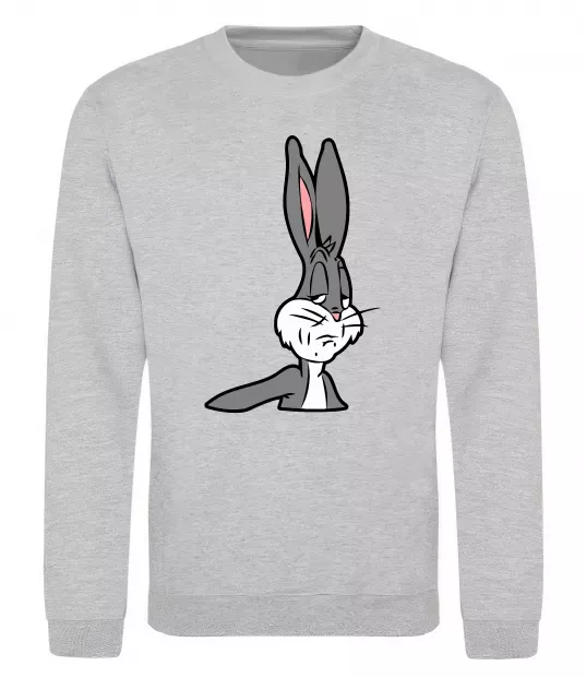 Свитшот Bugs Bunny meme Серый меланж фото