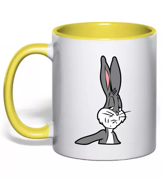 Чашка с цветной ручкой Bugs Bunny meme Солнечно желтый фото