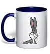 Чашка с цветной ручкой Bugs Bunny meme Глубокий темно-синий фото