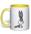 Чашка з кольоровою ручкою Bugs Bunny meme Лимонний фото
