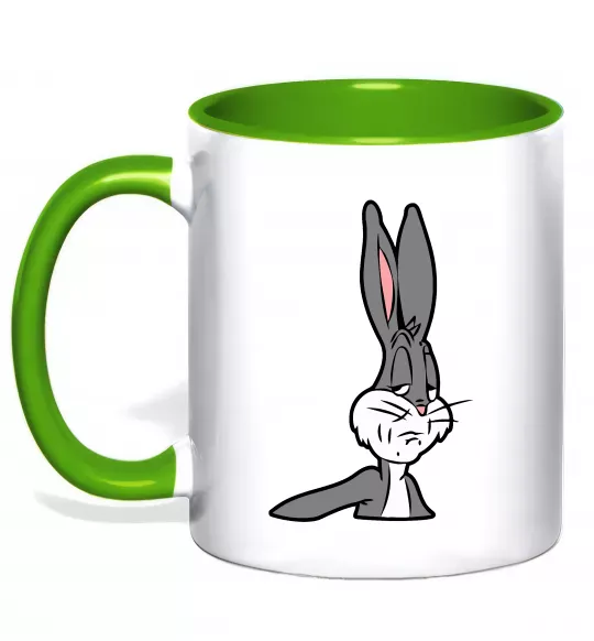 Чашка с цветной ручкой Bugs Bunny meme Зеленый фото