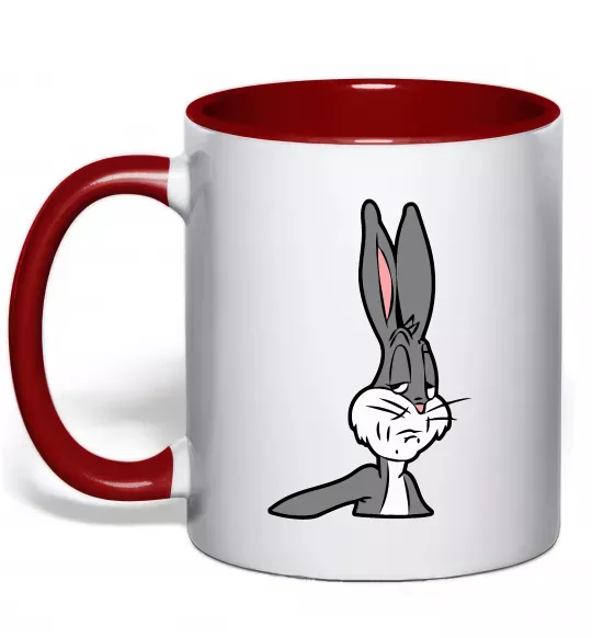 Чашка с цветной ручкой Bugs Bunny meme Красный фото