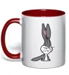 Чашка с цветной ручкой Bugs Bunny meme Красный фото