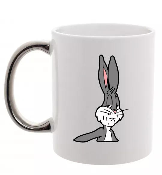 Чашка с цветной ручкой Bugs Bunny meme Серебро фото