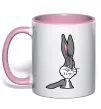 Чашка с цветной ручкой Bugs Bunny meme Нежно розовый фото