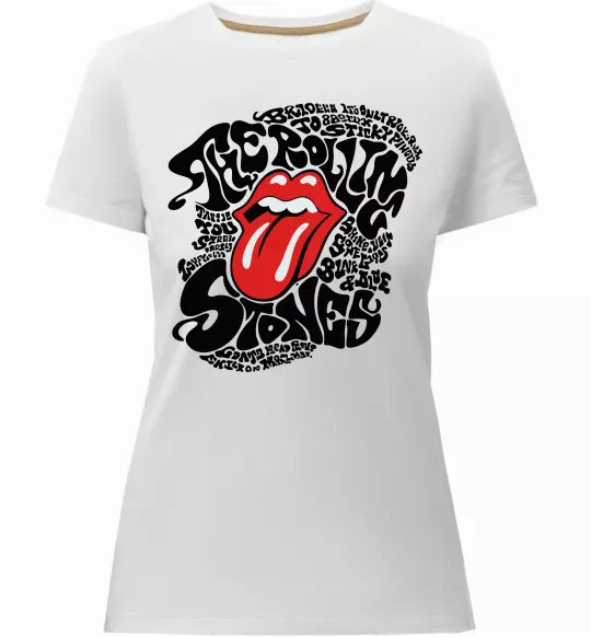 Женская премиум футболка The Rolling Stones song Белый фото