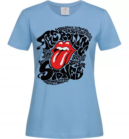 Жіноча футболка The Rolling Stones song Блакитний фото