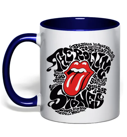 Чашка з кольоровою ручкою The Rolling Stones song Глибокий темно-синій фото