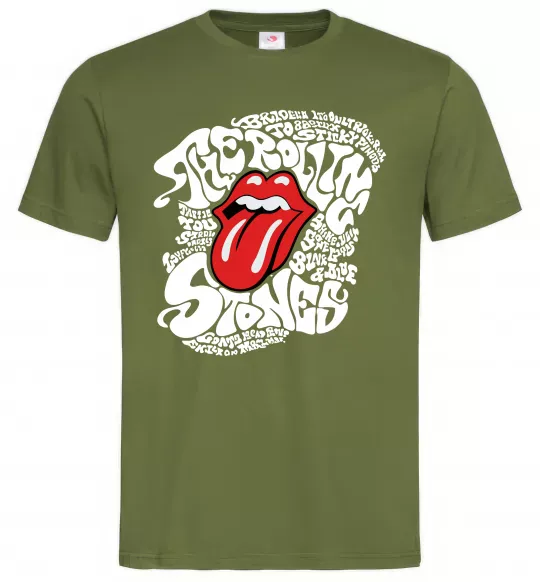 Мужская футболка The Rolling Stones song Оливковый фото