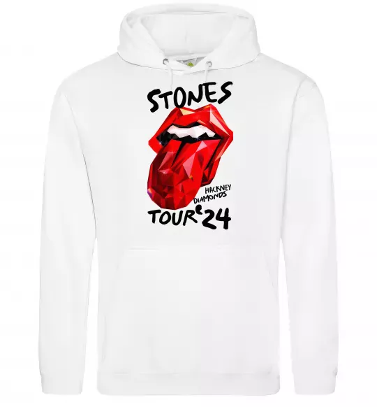 Мужская толстовка (худи) Stones tour 24 Белый фото
