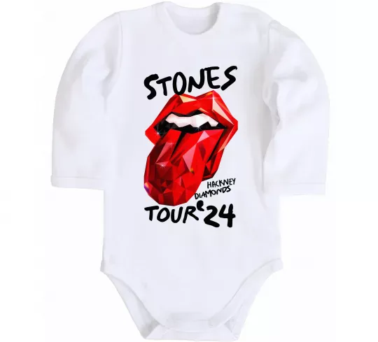 Дитячий бодік Stones tour 24 Білий фото