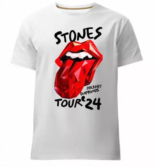 Чоловіча преміум футболка Stones tour 24 Білий фото