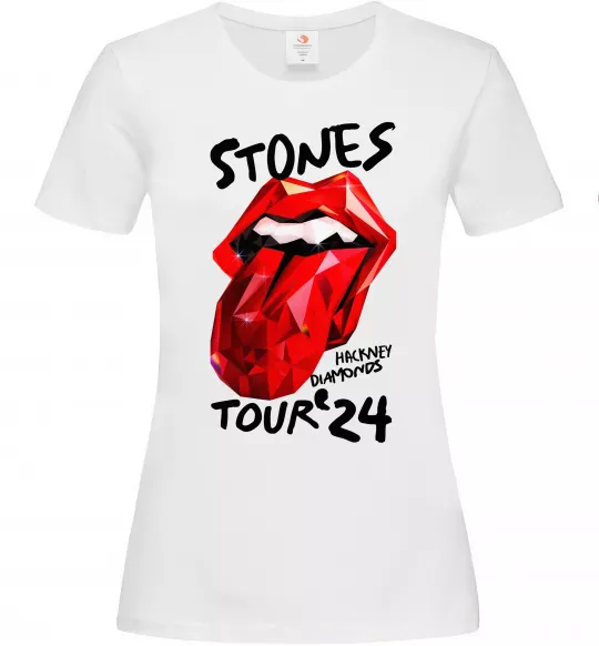 Женская футболка Stones tour 24 Белый фото