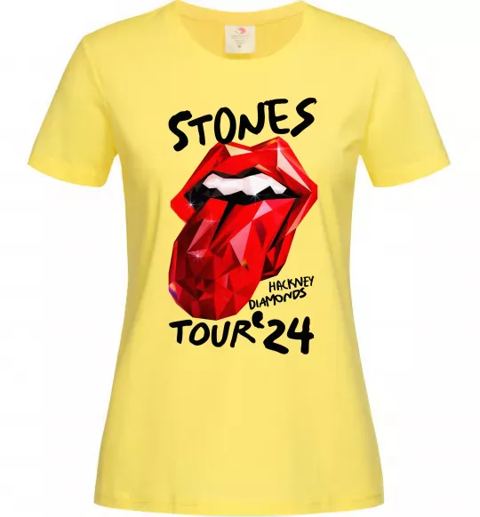 Женская футболка Stones tour 24 Лимонный фото