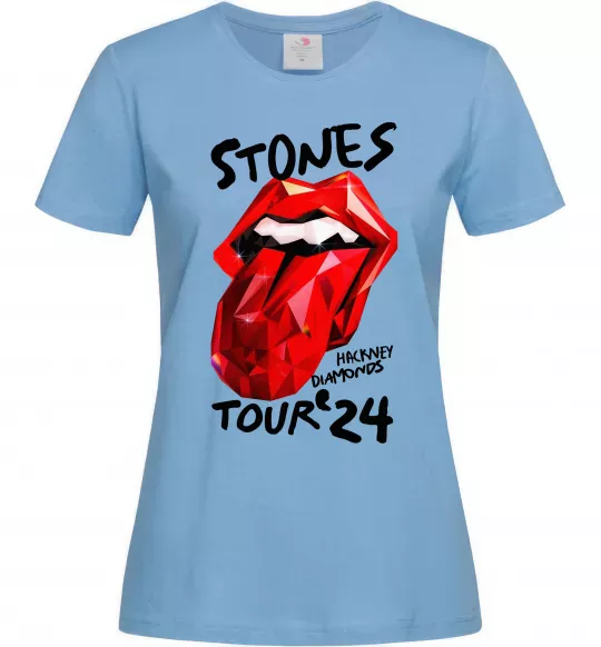 Женская футболка Stones tour 24 Голубой фото