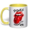 Чашка з кольоровою ручкою Stones tour 24 Лимонний фото