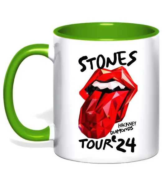 Чашка з кольоровою ручкою Stones tour 24 Лаймовий фото