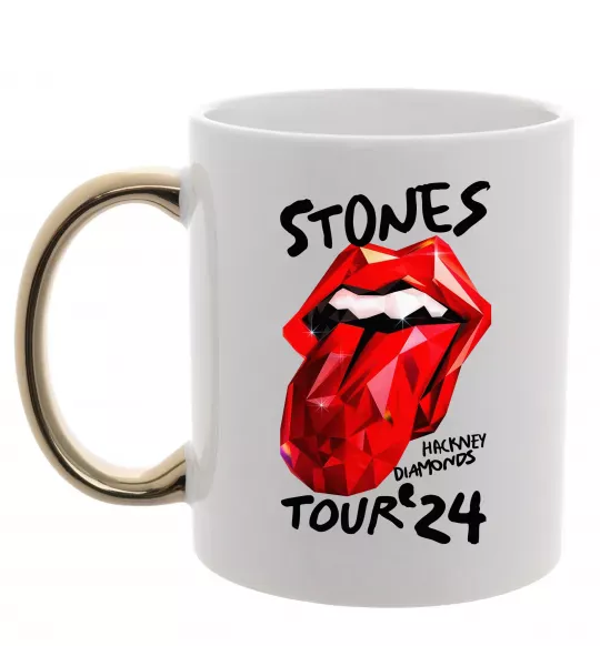 Чашка с цветной ручкой Stones tour 24 Золото фото