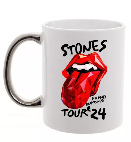 Чашка с цветной ручкой Stones tour 24 Серебро фото