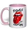 Чашка с цветной ручкой Stones tour 24 Нежно розовый фото
