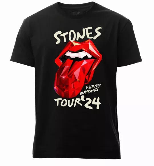 Чоловіча преміум футболка Stones tour 24 Чорний фото