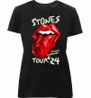 Жіноча преміум футболка Stones tour 24 Чорний фото