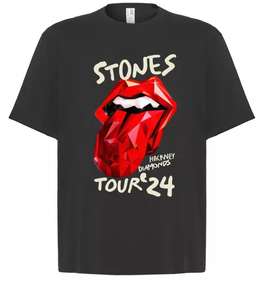 Футболка Оверсайз Stones tour 24 Черный фото