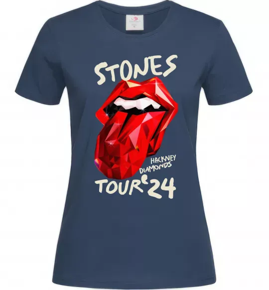Женская футболка Stones tour 24 Темно-синий фото