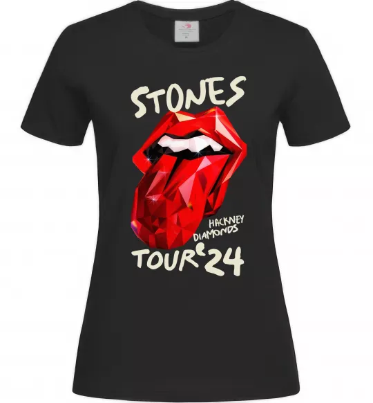 Женская футболка Stones tour 24 Черный фото