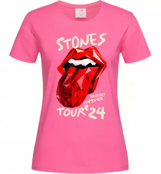 Женская футболка Stones tour 24 Ярко-розовый фото