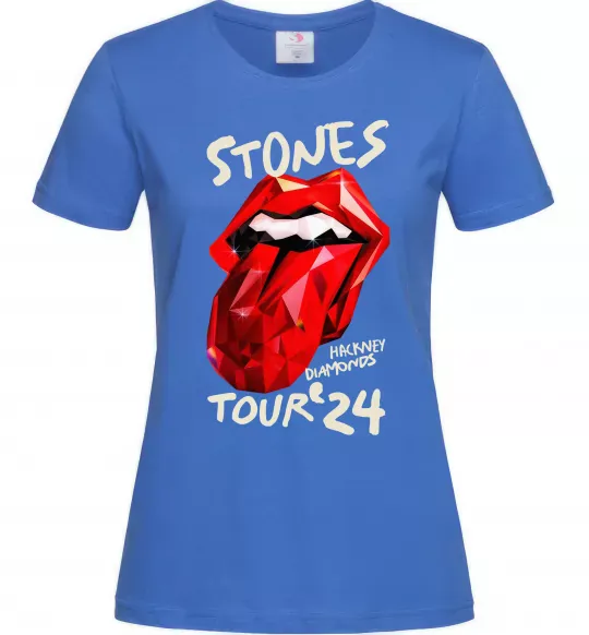 Женская футболка Stones tour 24 Ярко-синий фото