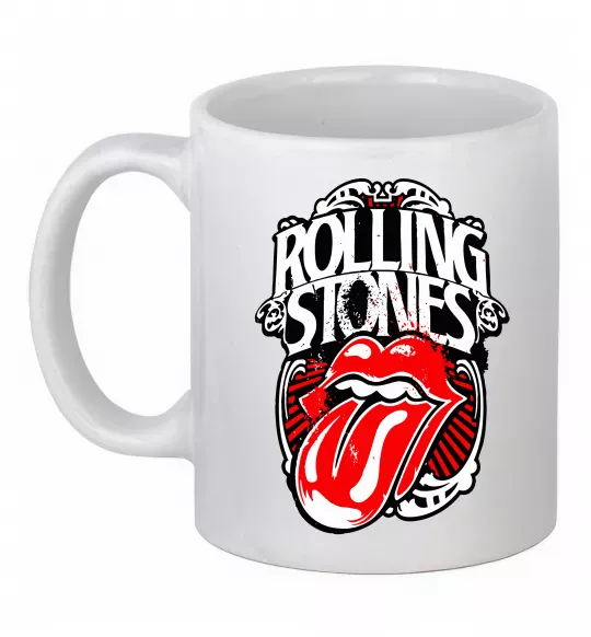 Чашка керамическая The Rolling Stones retro Белый фото
