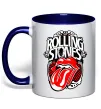 Чашка с цветной ручкой The Rolling Stones retro Глубокий темно-синий фото
