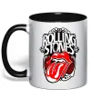 Чашка с цветной ручкой The Rolling Stones retro Черный фото