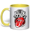Чашка с цветной ручкой The Rolling Stones retro Лимонный фото