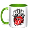Чашка с цветной ручкой The Rolling Stones retro Лаймовый фото