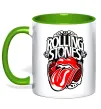 Чашка с цветной ручкой The Rolling Stones retro Зеленый фото